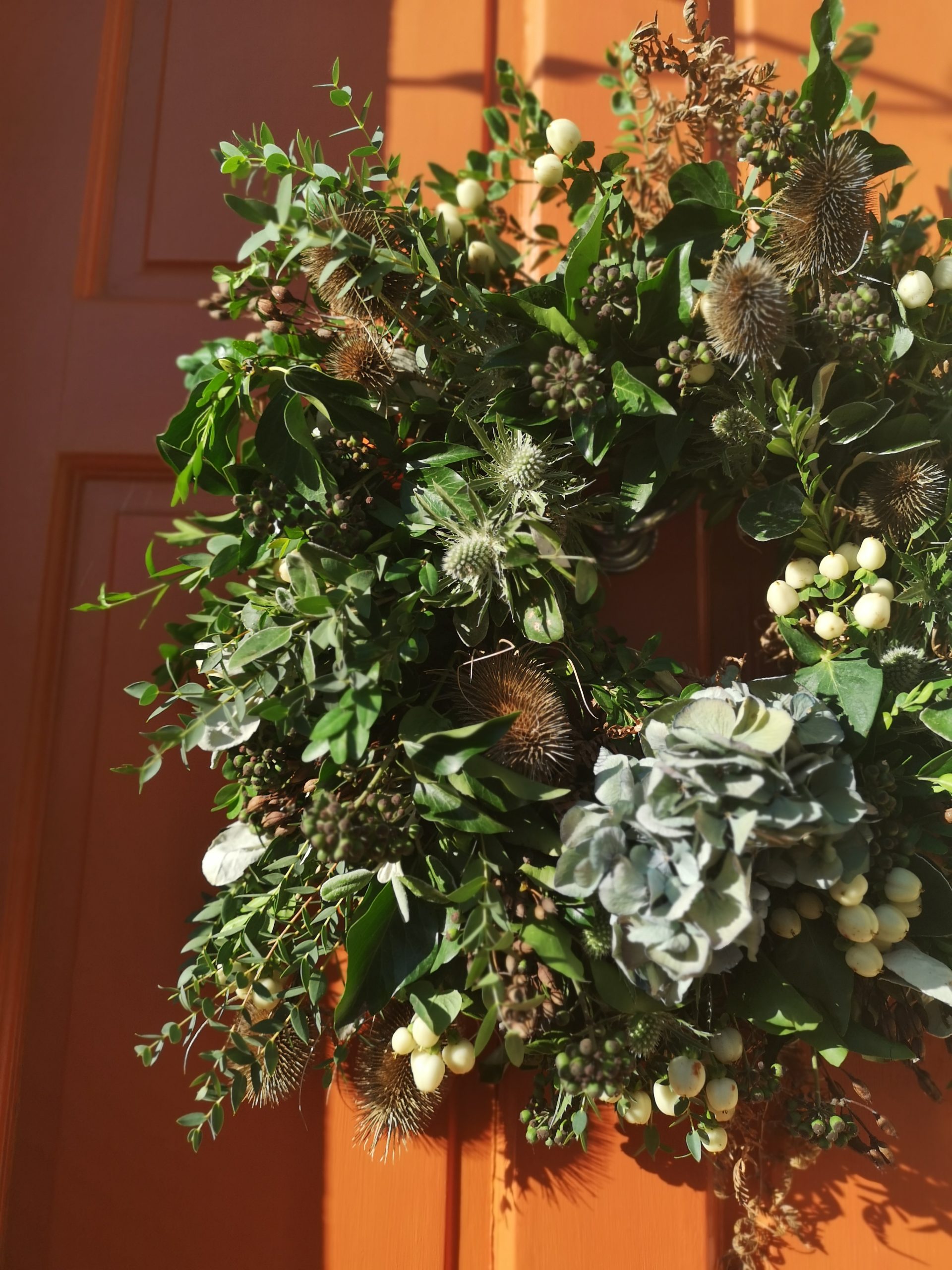 autumn wreath on door